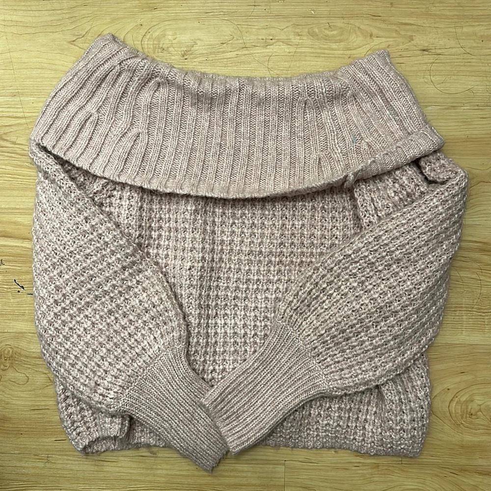 cropped big scoop neck sweater